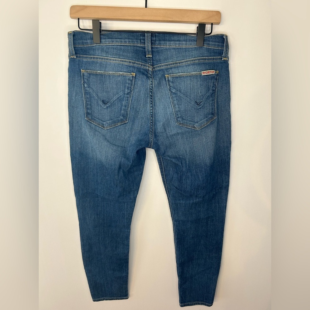 Hudson Krista Super Skinny Crop Jeans, Sz 28, Distressed Medium Wash Denim - Picture 5 of 10